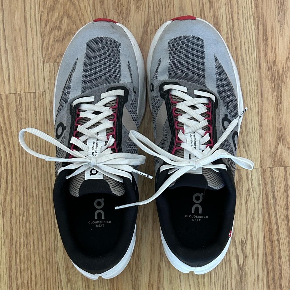On Running Women's Gray and White Athletic Shoes